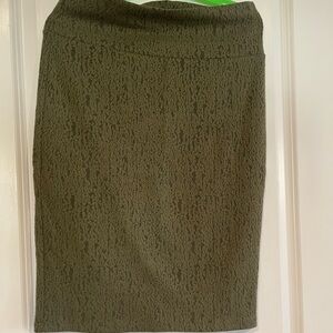 LuLaRoe Textured Olive Pencil Skirt